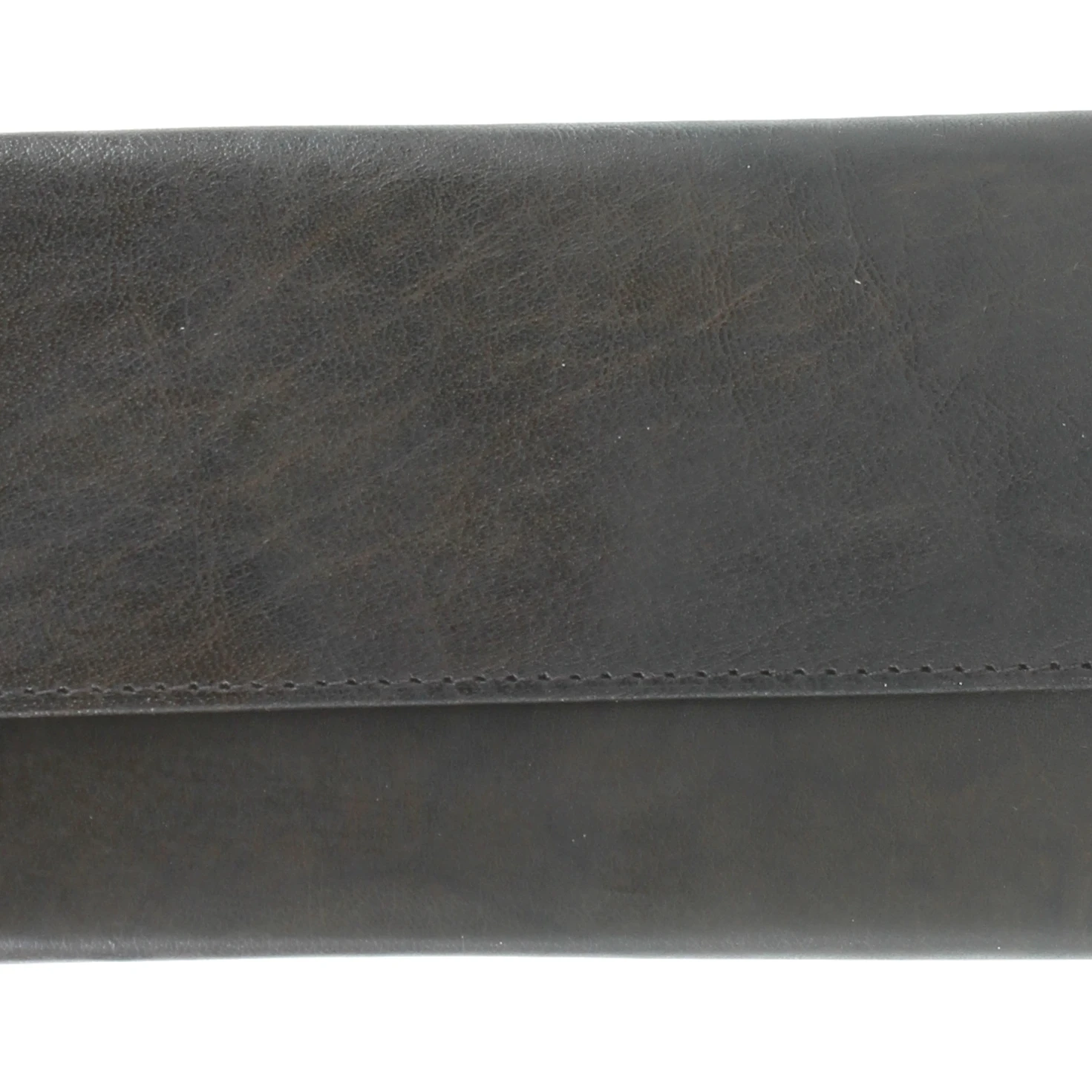 LEATHER CLUTCH WALLET AND CHECKBOOK HOLDER BROWN