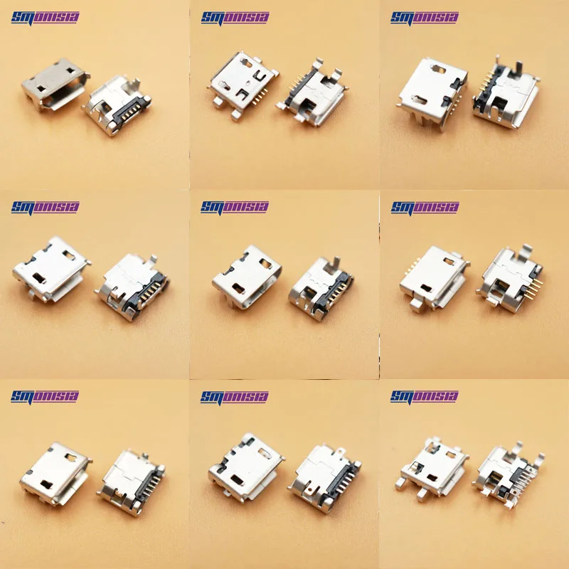 

10Models 100pcs Micro USB Connector Socket Tail Power Charging Plug for lenovo zte huawei,samsung and other mobile,tablet GPS