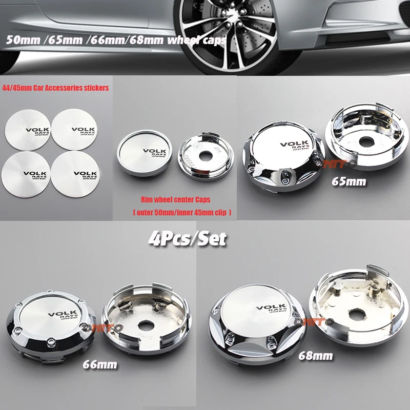 

4pcs Car-styling 45/50/65/66/68mm Rays Car Wheel Center Caps Volk Emblem For Rota Slipsteam Advan RS Konig Feather Wheel Rim Cap