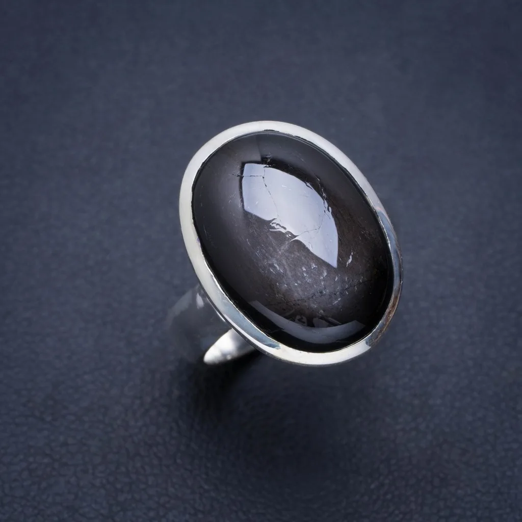 

Natural Cat Eye Handmade Unique 925 Sterling Silver Ring 6.5 A1265