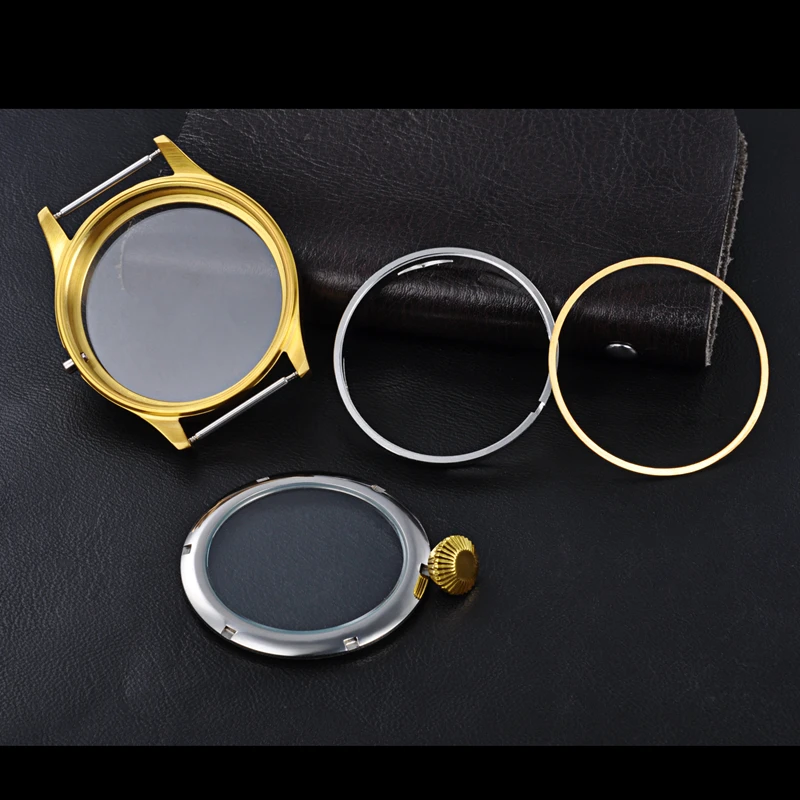 

43mm Sapphire Crystal 316L Golden Case Fit With Hand Winding 6497/6498 Movement