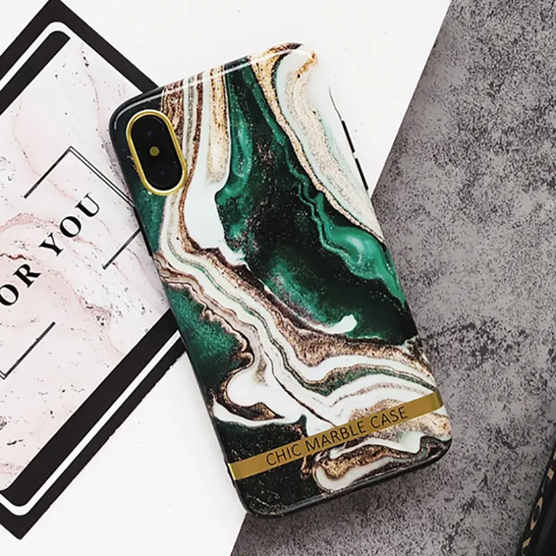 الأزياء الفني العقيق الرخام الذهب بار جراب هاتف ل iphone XS XR XS ماكس 6 6 ثانية 7 8 زائد لامعة لينة سيليكون حالة الغطاء الخلفي كابا