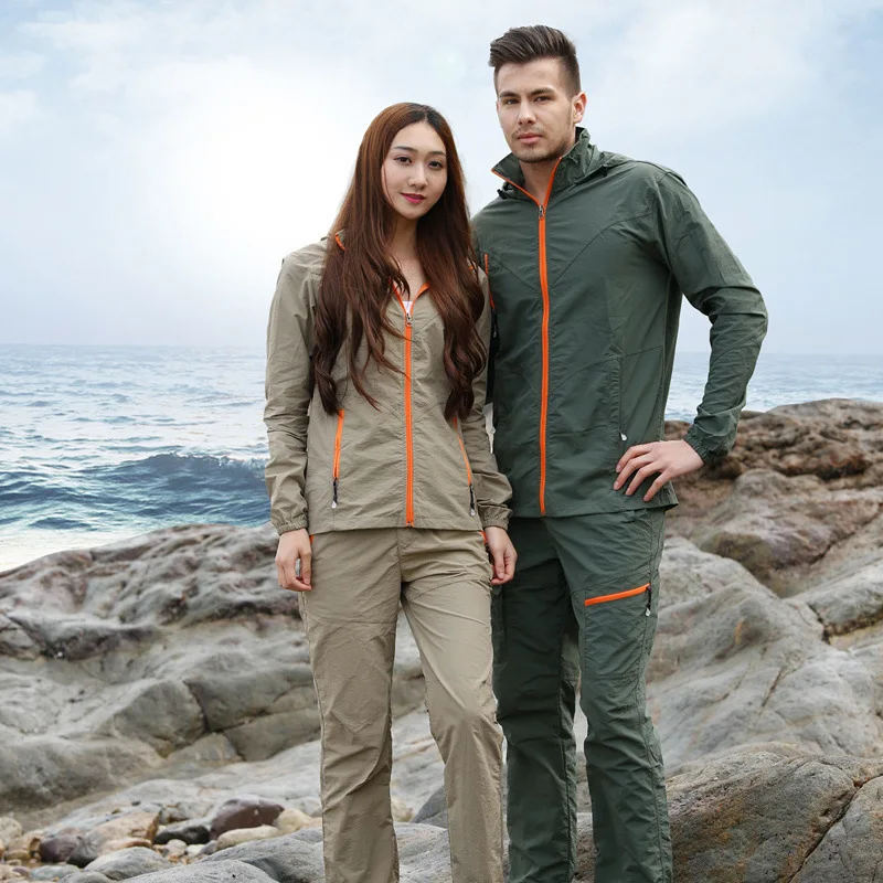 2 Pieces Set Olahraga Hiking Camping Jaket Celana Luar 