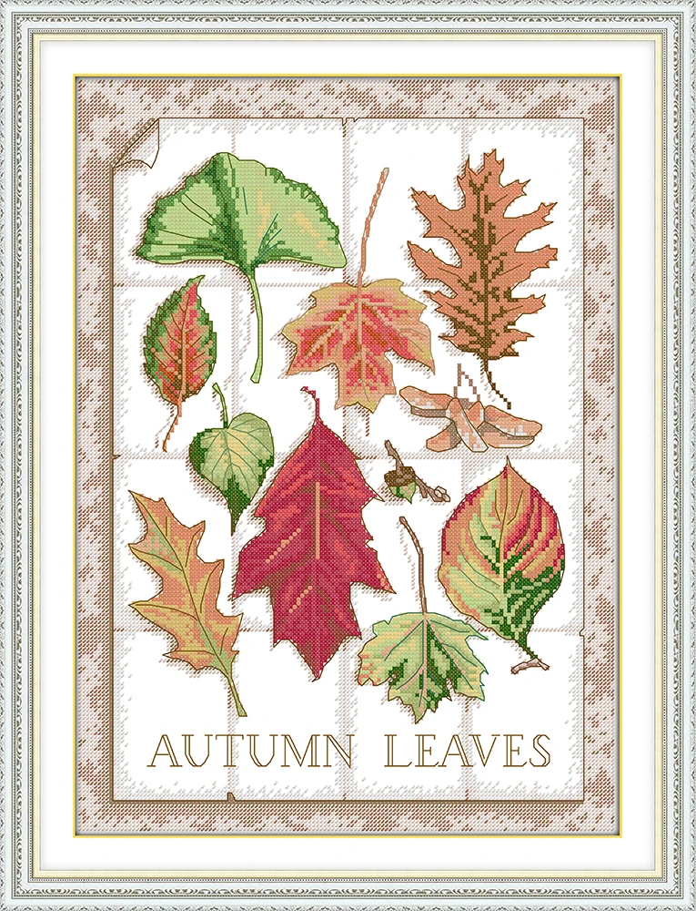 CROSS Stitch KIT Autumn Leaves