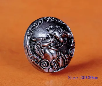 

10X 30mm Western Equestrian Saddles Nickle Three Horse Rodeo Cowboy Conchos Set