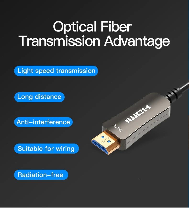 Vention волоконно-оптический HDMI кабель HDMI 2,0 папа-папа 4 к HDR оптический кабель для HDTV ЖК-ноутбука PS4 проектор компьютерный кабель