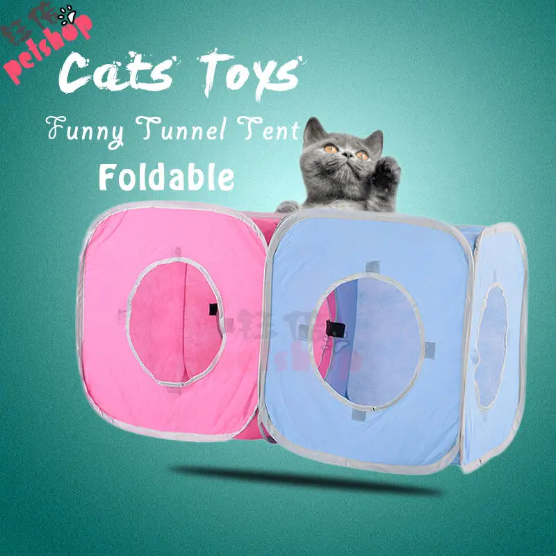 

Pet Cat Tunnel Tent Toy Foldable 3 Holes Pet Products Cat Supplies for Cat Toys Tunnels House Beds Mats Rabbit Fun Play Games