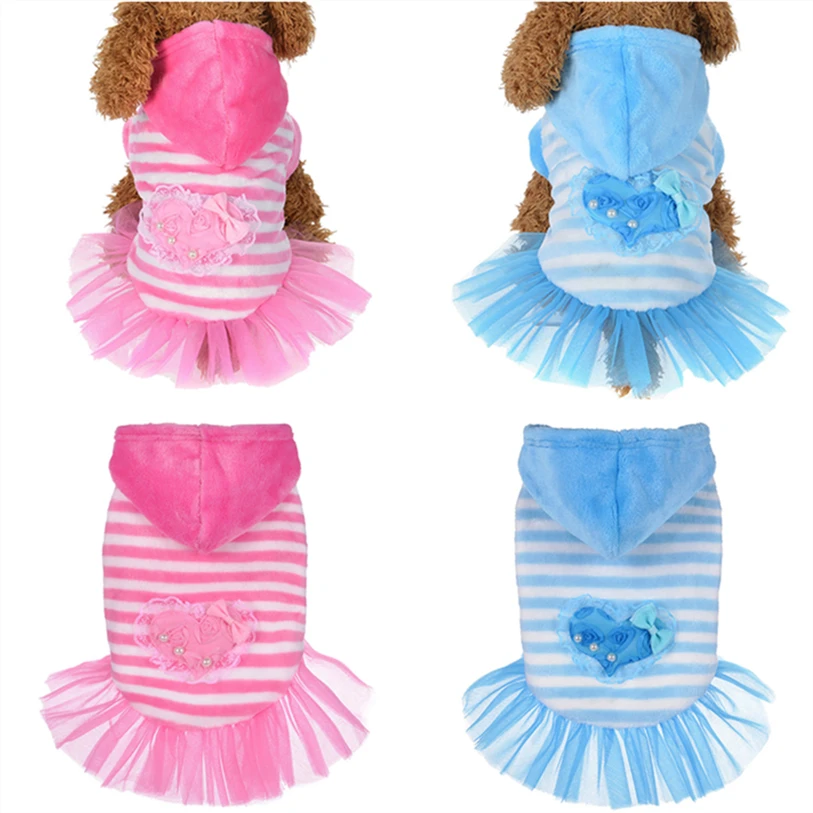 Autumn/Winter Dog Dresses Fashion Puppy Hoody Dress XS XL Velvet