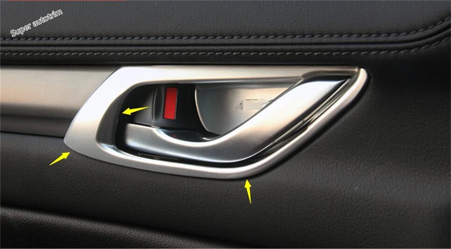 

Lapetus Inner Car Door Pull Handle Bowl More Protection Cover Trim 4 Pcs For Mazda CX-5 CX5 2017 2018 2019 Matt Carbon Fiber ABS
