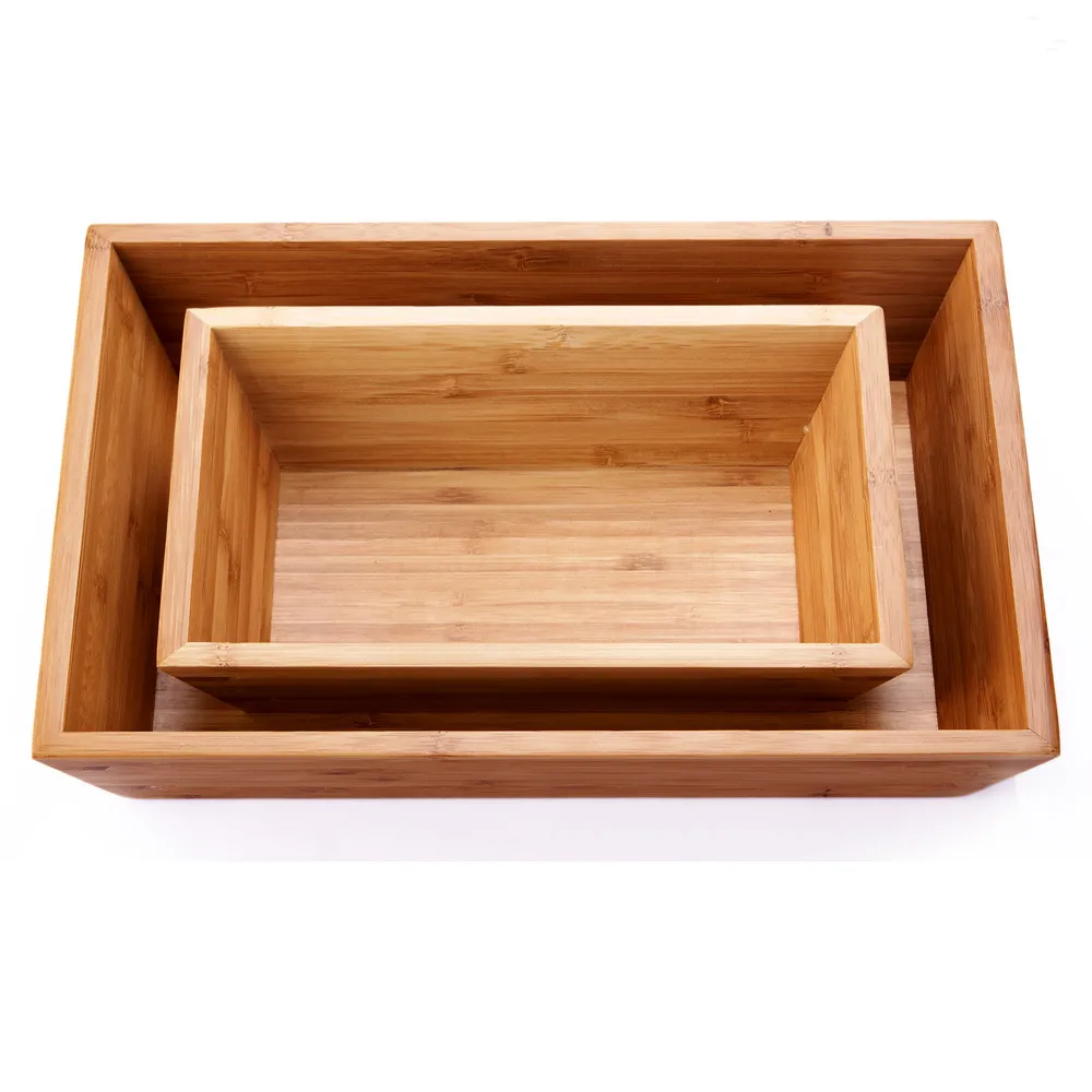 

Creative Bamboo Storage Tray Serving Tray Plate for Home/Hotel Quadrilateral Hotel Supplies Tableware for Snacks/Dry Fruit/Bread
