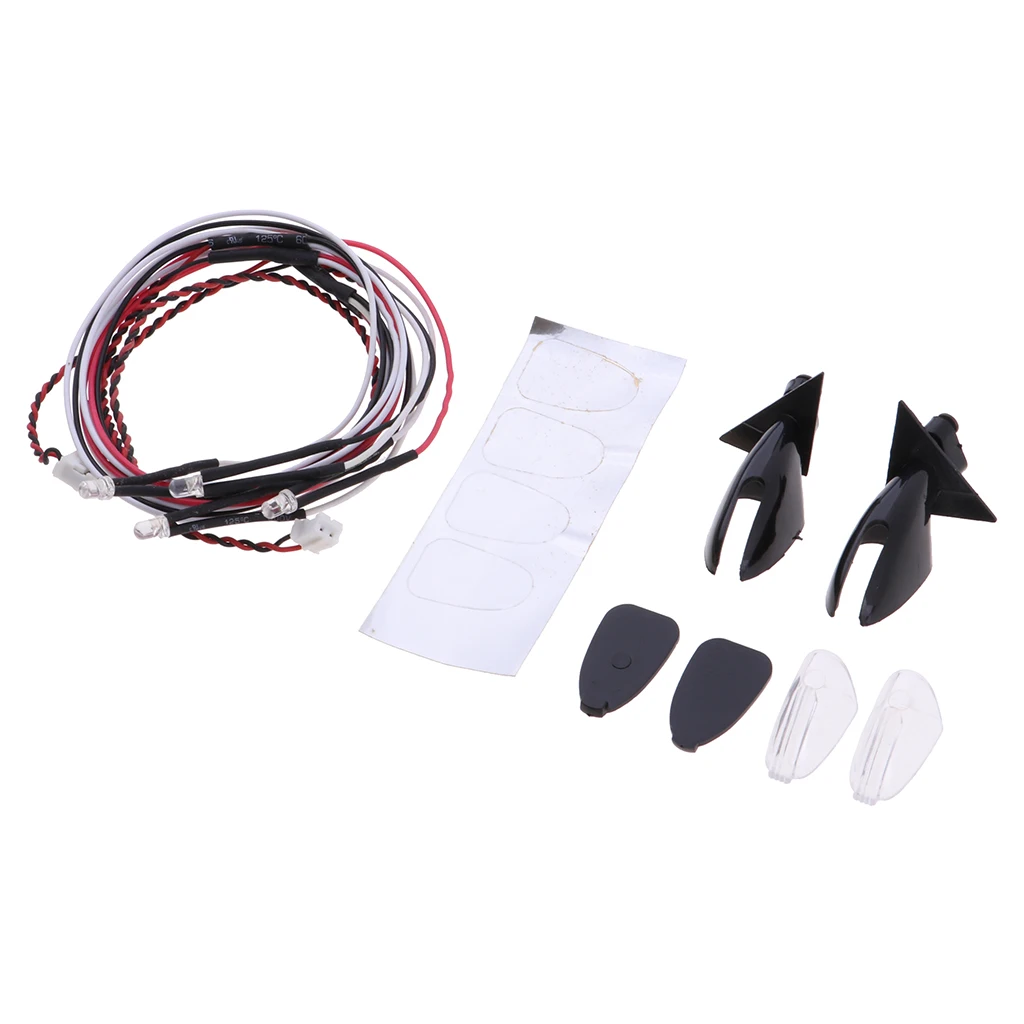 4 Leds Yellow Turn Light Lamps with Rearview Mirror for 1:10 Remote Control Vehicle Models