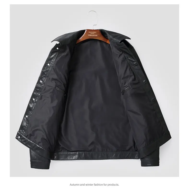 AYUNSUE Genuine Leather Jacket Men Korean Goatskin Leather Coat Short Leather Jackets Chaqueta Cuero Hombre 18311 KJ2725