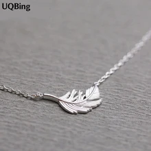 Модное 925 пробы Серебряное ожерелье серебряное ожерелье в форме пера ангела s для женщин ювелирные изделия