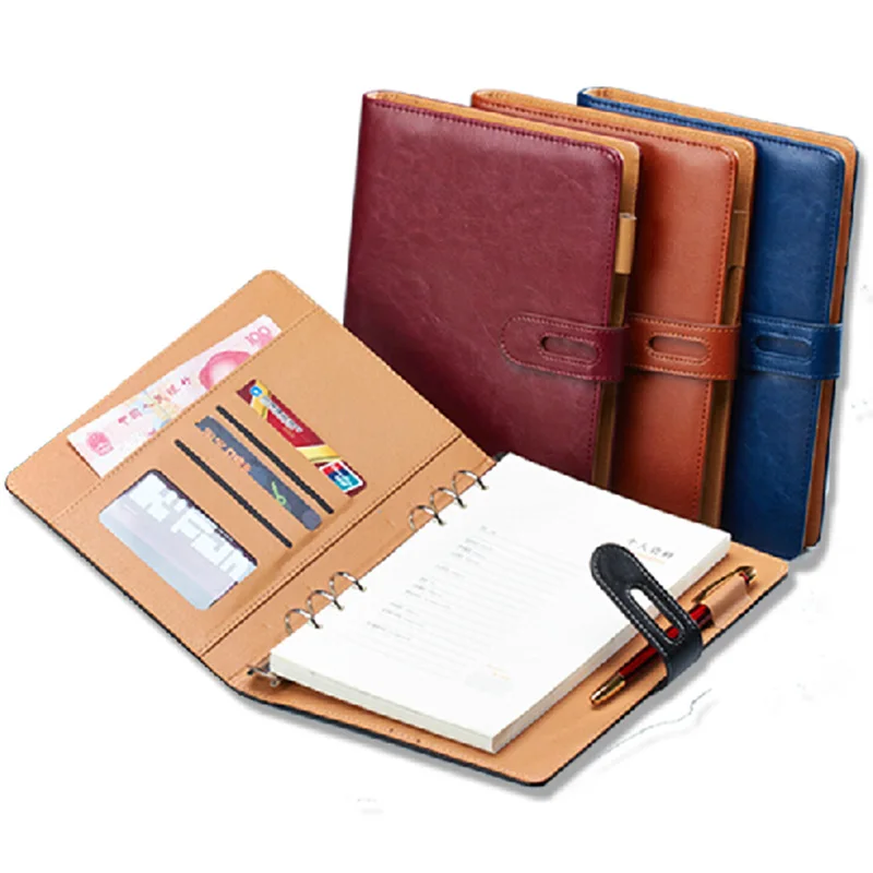 A6 Simple Notebook Shell PU Leather Pocket Planner Cover Journal Diary Cover SL