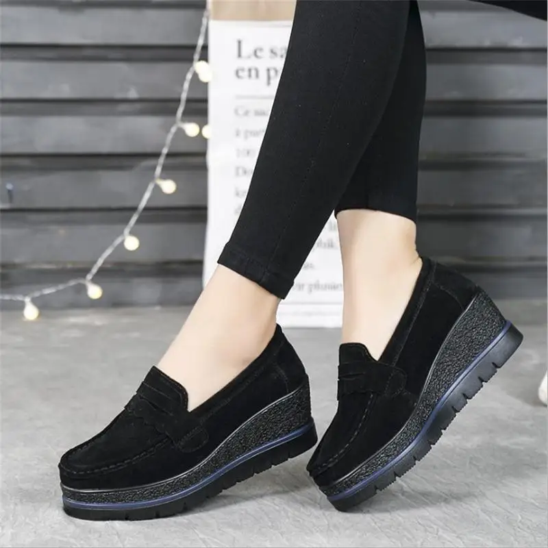 

Spring Women Flat Platform Shoes Leather Moccasins Vintage Soft Ladies Footwear Summer Women Casual Female Shoes DC72