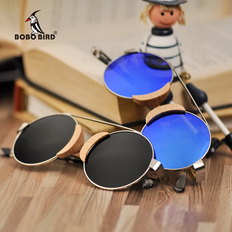 BOBO VOGEL Kinder sonnenbrille kinder Sonnenbrille Frauen Holz Brillen Matel UV400 Polarisierte Holz Damen Sport Herren in Geschenke Box