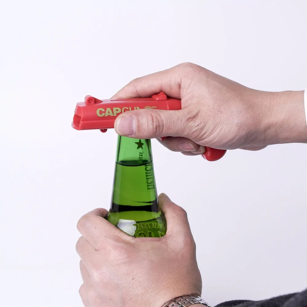 

2pcs Can Openers Spring Cap Catapult Launcher Gun shape Bar Tool Drink Opening Shooter Beer Bottle Opener Creative