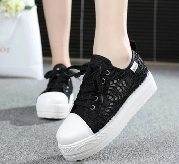

Korean Version of The Tide Female Casual Bud Silk Cloth Shoes Breathable Mesh Shoes Thick Bottom Increased Casual Shoes