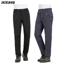 JACKSANQI зимние мужские флисовые брюки из флиса для улицы, водонепроницаемые, тепловые, походные, горные, мужские эластичные брюки RA056