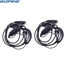 2 pçs original baofeng 2 pinos dupla ptt fone de ouvido para baofeng UV-82 UV-8D UV-82HP GT-5TP walie talkie rádio em dois sentidos uv 82
