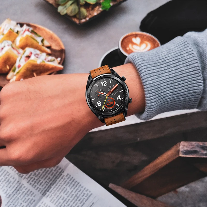 Ремешок для часов huawei gt для samsung Galaxy watch 46 мм/gear S3 Frontier классический ремешок 22 мм ремешок для часов браслет из натуральной кожи