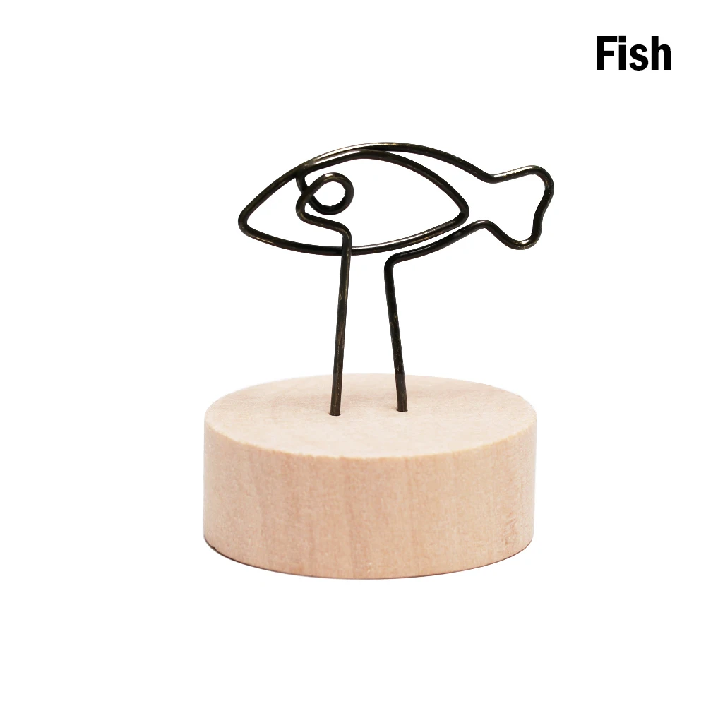 4 см креативный круглый деревянный зажим для фото, памятка, имя, карта, кулон, держатель для заметок, для заметок, рамка для фотографий, номер стола, Свадебный держатель для фото - Цвет: fish