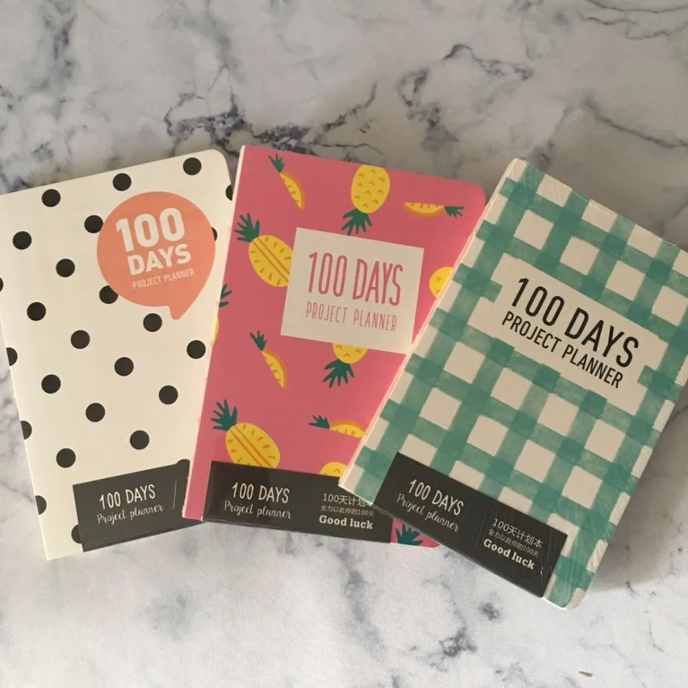 colorful inner paper design 100 days project planner 64 paper project planner