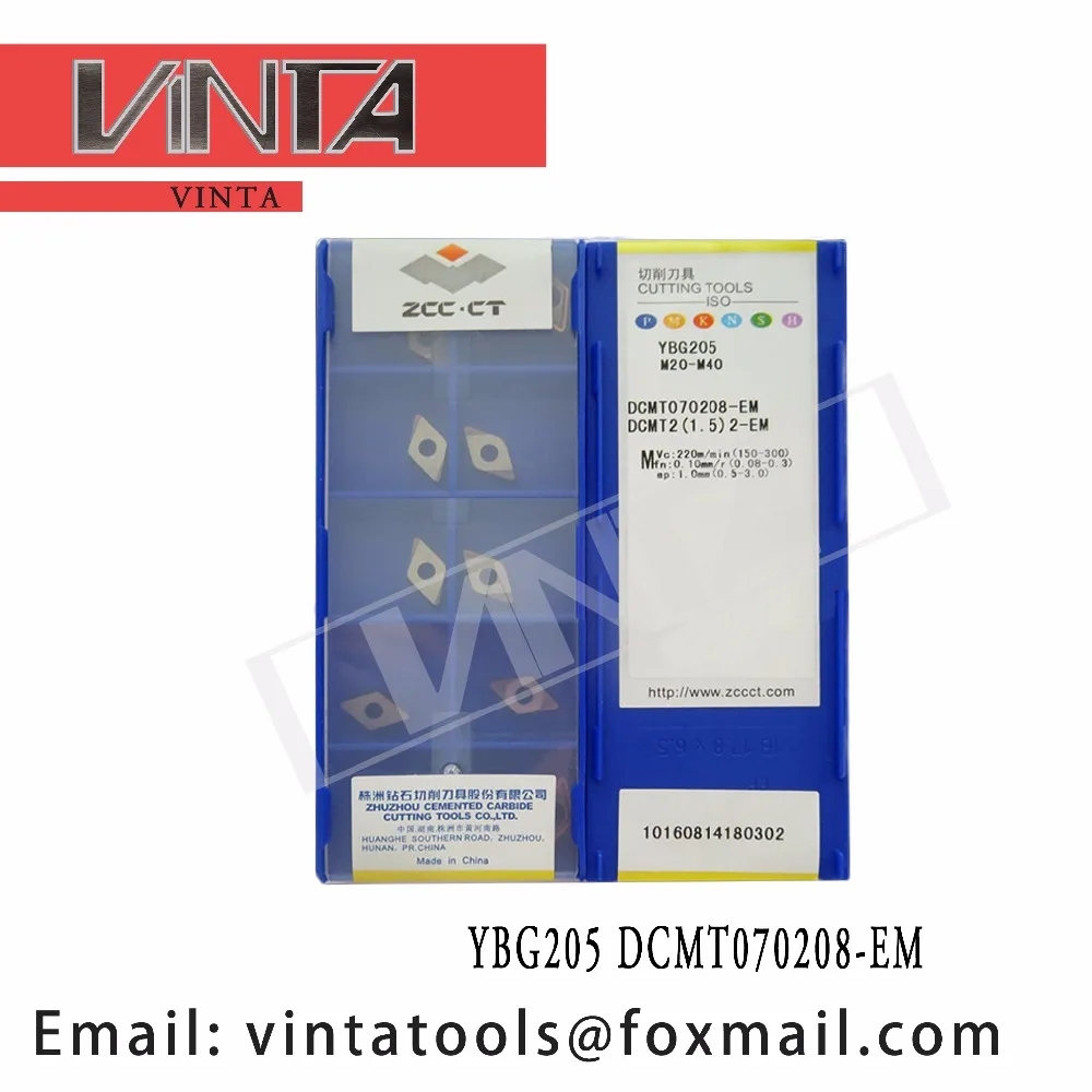 

high quality 10pcs/lots YBG205 DCMT070208-EM cnc carbide turning inserts