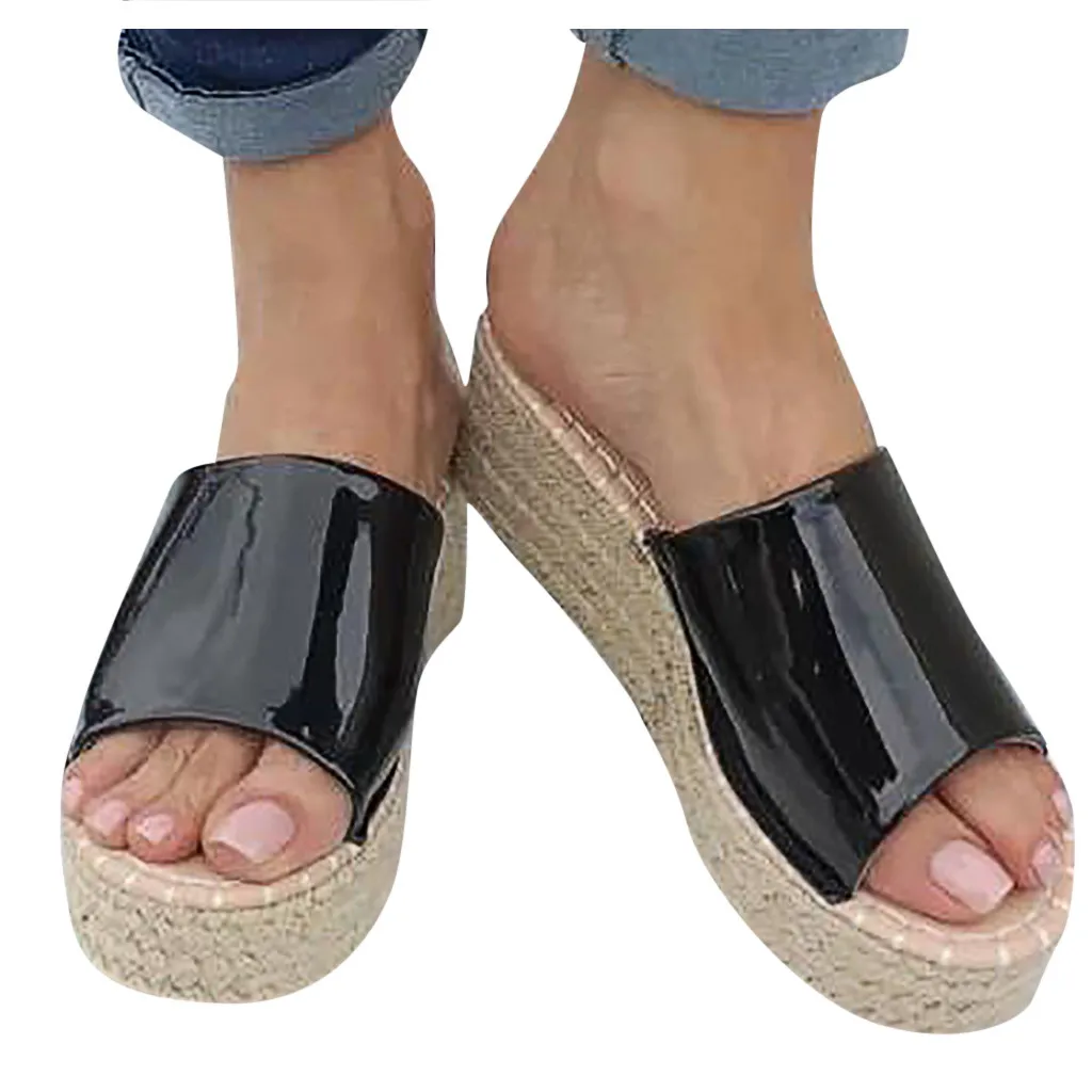 

MUQGEW Fashion Womens Wedges Shoes Open Toe Thick Footwear Female Casual Bottom Roman Slippers Beach Sandals 2019 Hot Style