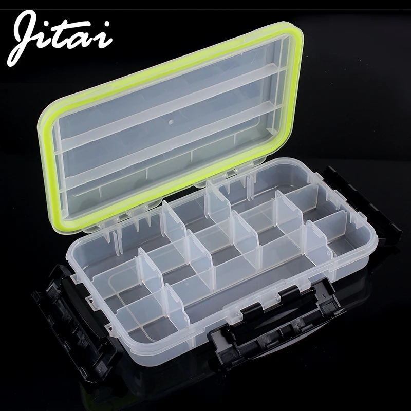 

JITAI 11 Grid Plastic Fishing Lure Box Waterproof Adjustable Movable Inner Layer Organizer Fishing Lure Bait Hook Accessory Case