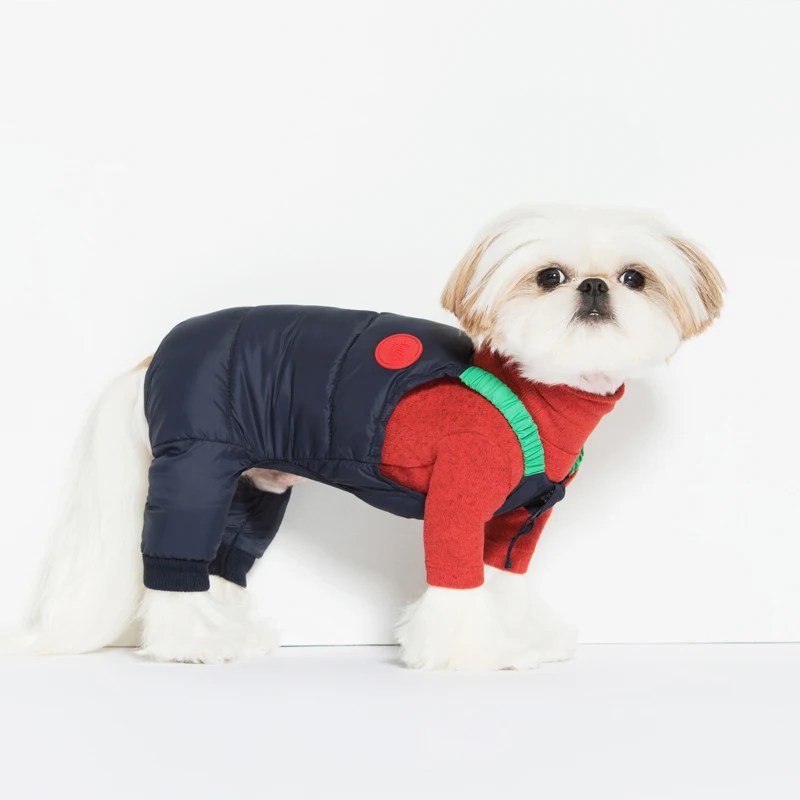 [MPK Dog зимняя одежда] Wongtim пуховик для французских Бульдогов и Мопсов, гетры