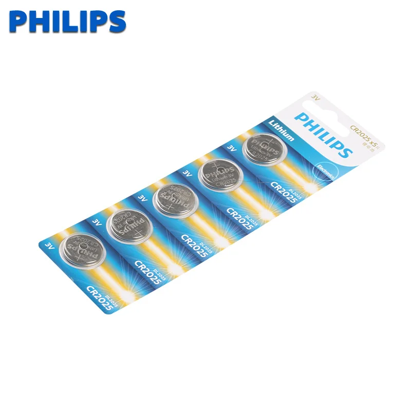 5 шт. Литиевые кнопочные батарейки philips CR2025 3 в|Часовые батарейки| |