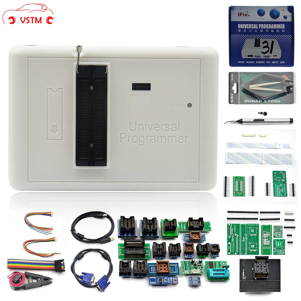 

VSTM Original RT809H Programmer EMMC-Nand FLASH Extremely Programming Tool+ADAPTERS WITH CABELS +EDID CABLE