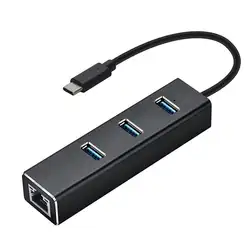 Высокое качество Тип-c 3,1 хаб гигабитный сетевой карты концентратор USB на RJ45 разных Функция 3 Порты usb 1 Тип- C и RJ45 Порты и разъёмы USB Hub