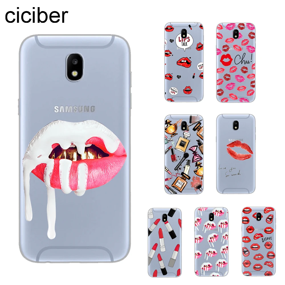 

ciciber Lips Lipstick Make Up Cover For Samsung Galaxy J8 J7 J6 J5 J4 J3 J2 J1 Pro Core Plus Prime 2016 2017 2018 Phone Case TPU