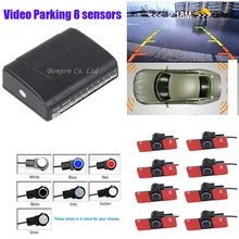 Original 16.5mm Visual Reverse Radar System 8 Parking Sensor Alarm Speaker Parking Assistance Support 2 Camera & car monitor