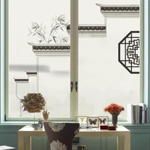 Матовые наклейки на окно, стеклянные наклейки, прозрачные непрозрачные китайские Классические ветровые экраны, украшения для дверей и перегородок