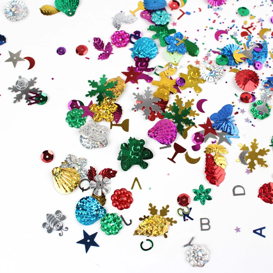 Mix Size Silver-Based Round Flat Sequins Paillettes Sewing On Trims for sequins dress Women Kids DIY Garment craft Decoration