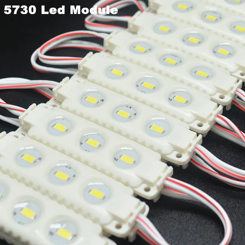 Бесплатная Доставка 100 шт./лот 3LED SMD5630 инъекций светодиодный модуль 12 В Водонепроницаемый IP65 Холодный белый светодиодный рекламировать