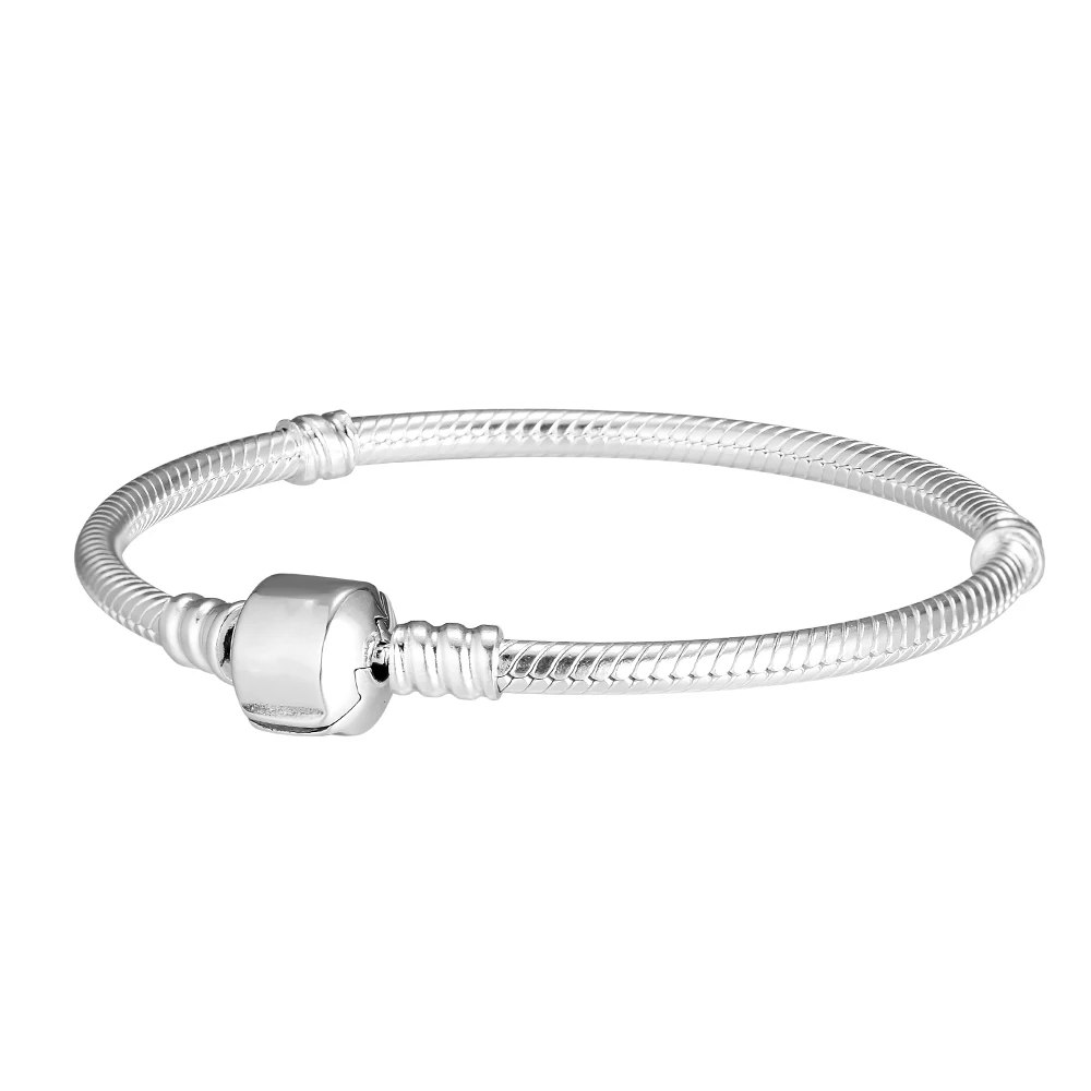 

Authentic 925 Sterling Silver Barrel Clasp Bracelets Free Shipping