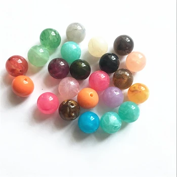 

Choose size (6 ~ 20 mm) mix color Acrylic marble effect beads for chunky Jewelry necklace