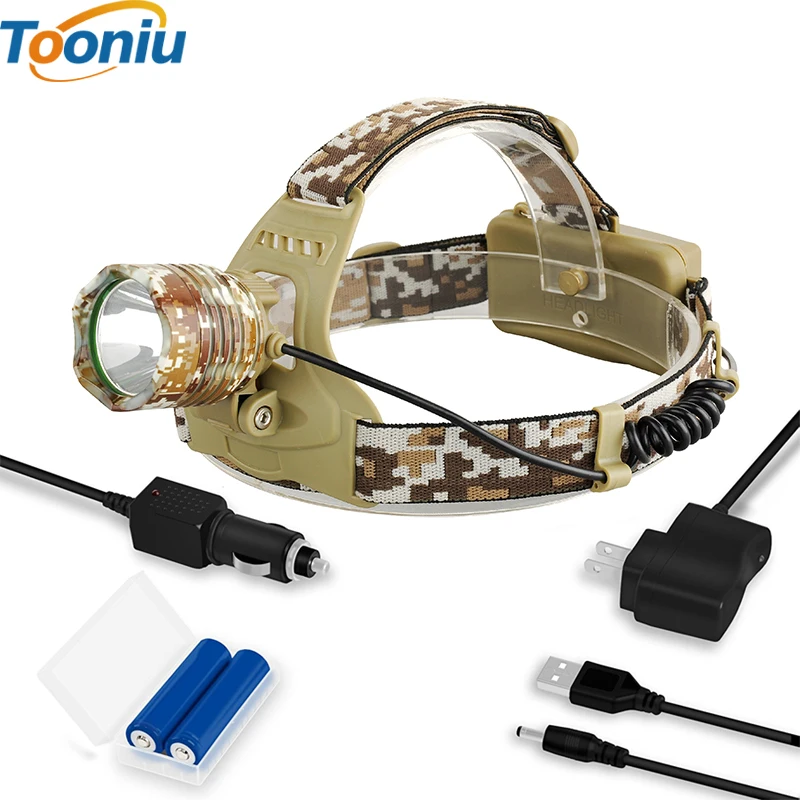 Goede CREE 3800LM XM T6 Led Koplamp Camouflage led Head Lamp Oplaadbare Lantaarn Lamp Camping Wandelen Vissen Light
