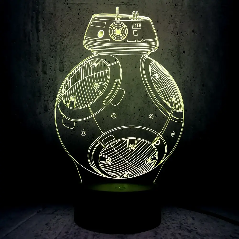 NEW Star Wars BB9E Robot Ball Exhibition Multicolor Gradient lava lampara RGB christmas decoration Desk Lamp Home Decor | Лампы и