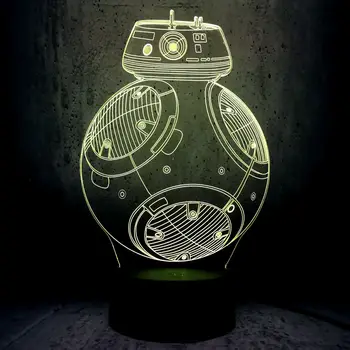 

NEW Star Wars BB9E Robot Ball Exhibition Multicolor Gradient lava lampara RGB christmas decoration Desk Lamp Home Decor