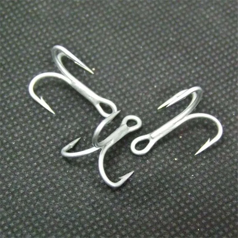 Carbon Steel Treble Hooks - 25pcs, Sizes #10 To 2/0, For Fresh & Saltwater Fishing