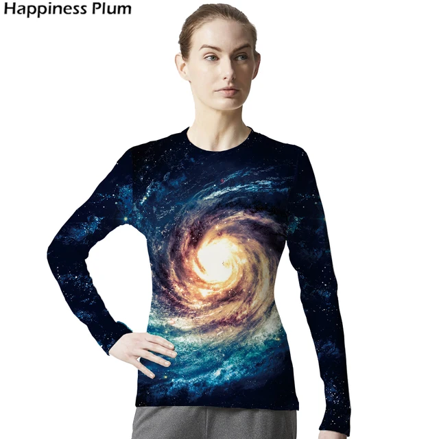 Galaxy Shirt Space T Shirt Women Long Sleeve 3d T shirts Print Nebula T shirt Fashion Brand