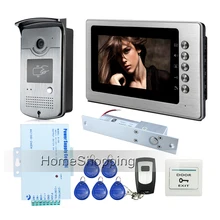 ENVÍO LIBRE 7 “LCD de Color de Vídeo teléfono de Puerta de Intercomunicación Del Monitor de Metal + 700TVL Cámara Lector RFID Door + Drop Pestillo de la Cerradura Al Por Mayor