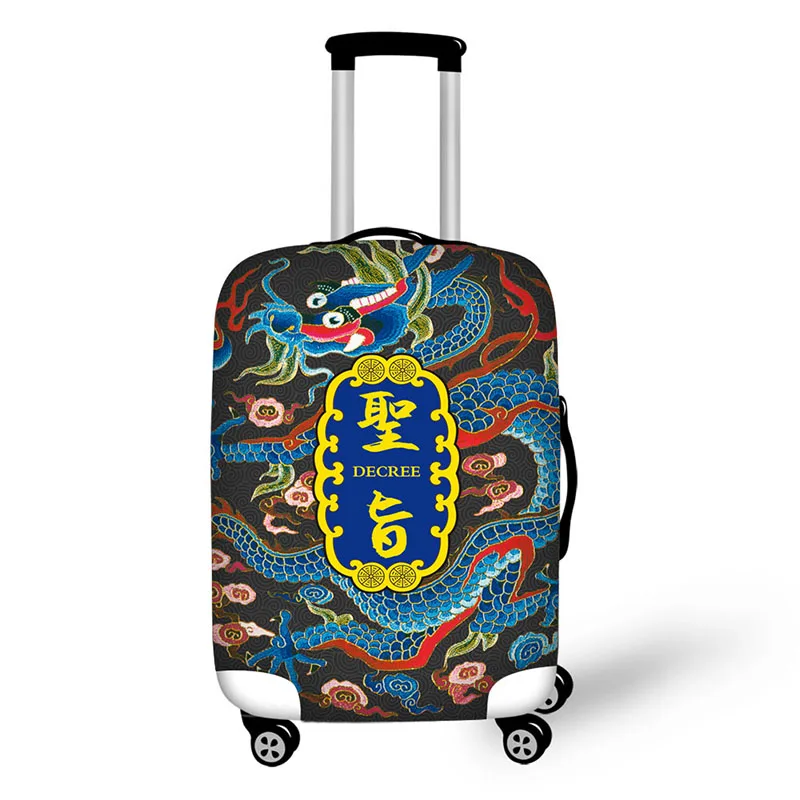Chinese style print on suitcase luggage travel luggage protective cover anti-dust trolley cover ...