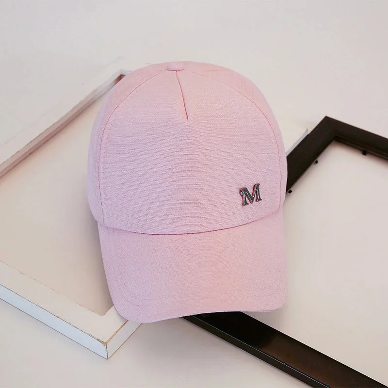 Модная женская бейсбольная шляпа M с буквенным принтом однотонная