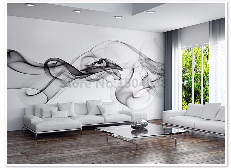 Персонализированные настройки современного абстрактного искусства обои 3D стерео черный и белый дым Фреска Офис Гостиная домашний декор 3 D